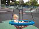 Enjoying the swinging net at King George's Park