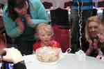 Lucy's 3rd birthday party - blowing out the candles