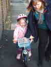 Trying out a borrowed balance bike, 2013