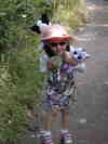 Walking with Jessie Cat round Bosherton Lily Ponds, August 2015